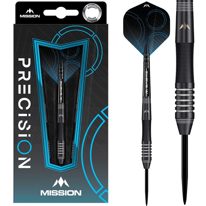 Mission Precision Darts – Steel Tip – 90% Tungsten – Black PVD 23g