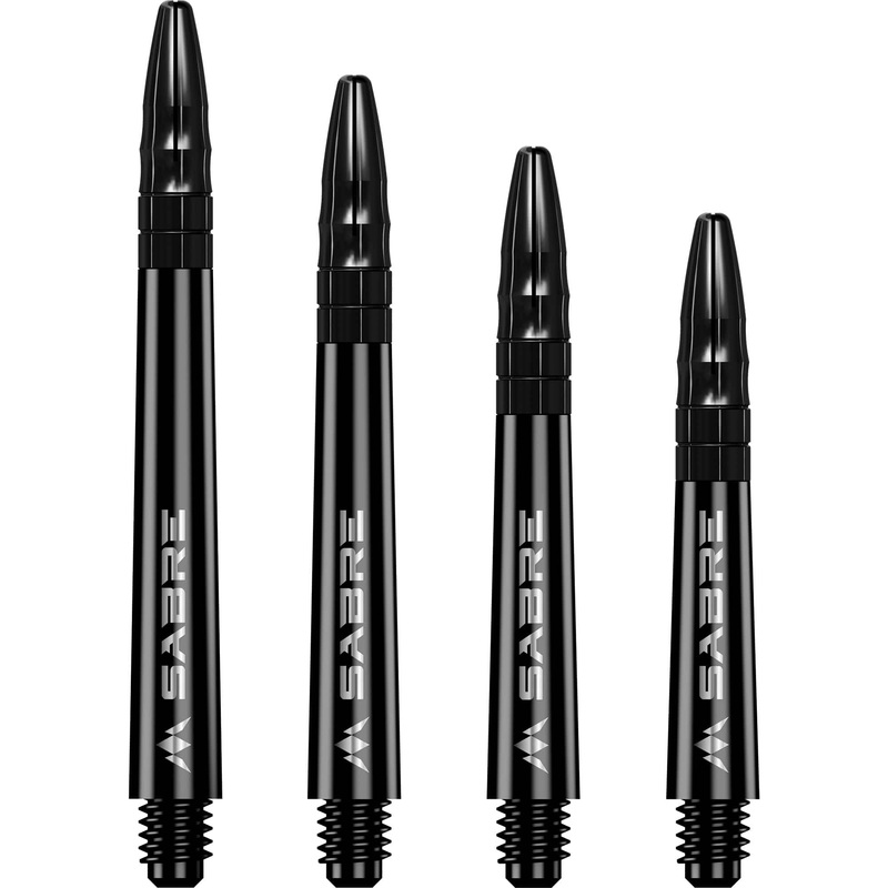 Mission Sabre Shafts – Polycarbonate Dart Stems – Black – Black Top Medium