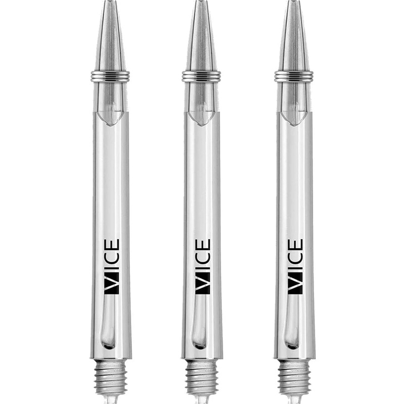 One80 Proplast Vice Dart Shafts -Clear – Medium Polycarbonate Medium (48mm in length excluding thread) Clear