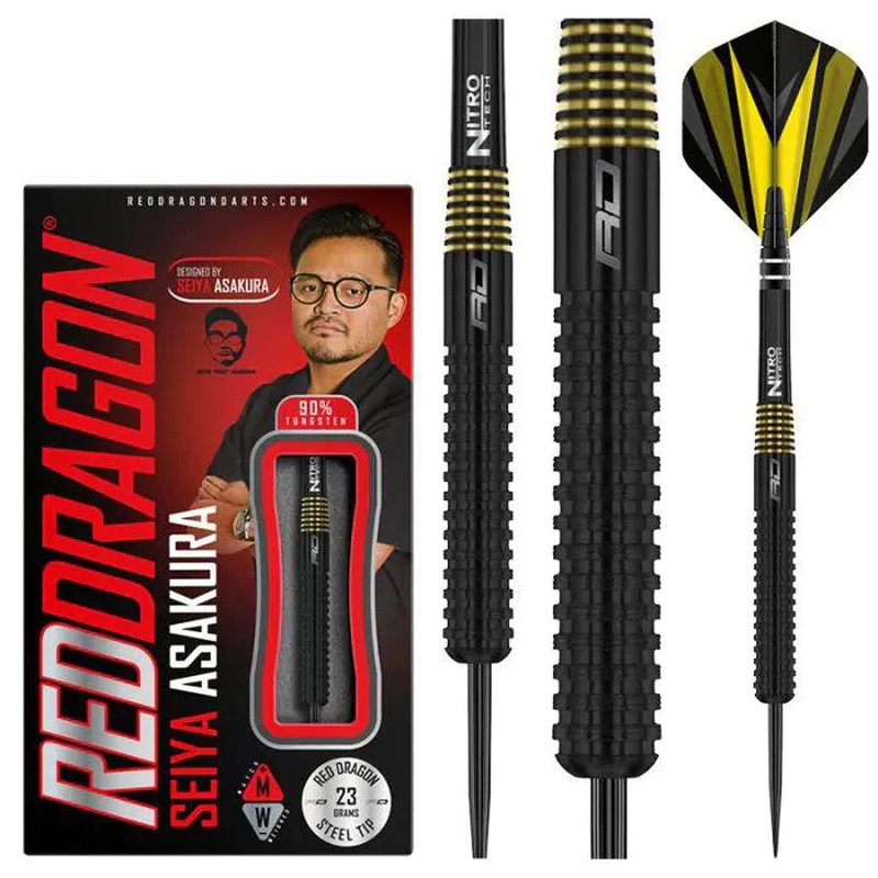 Red Dragon Seiya Asakura 90% Tungsten Steel Tip Darts 23 GRAM