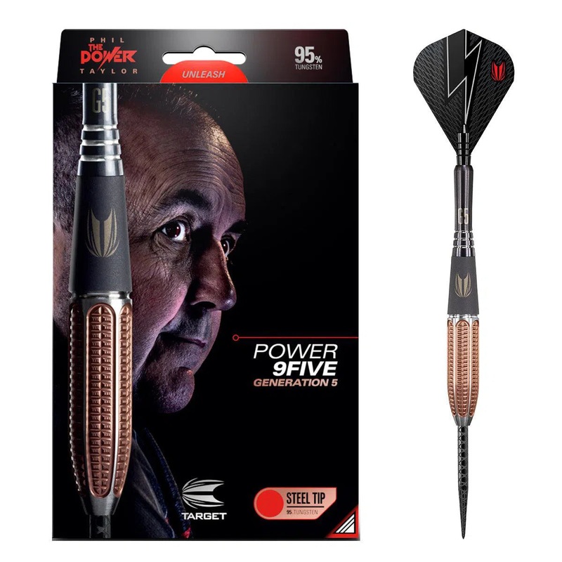 Target Darts Phil Taylor Power 9Five Gen 5 95% Tungsten Steel Tip Darts 22 GRAM