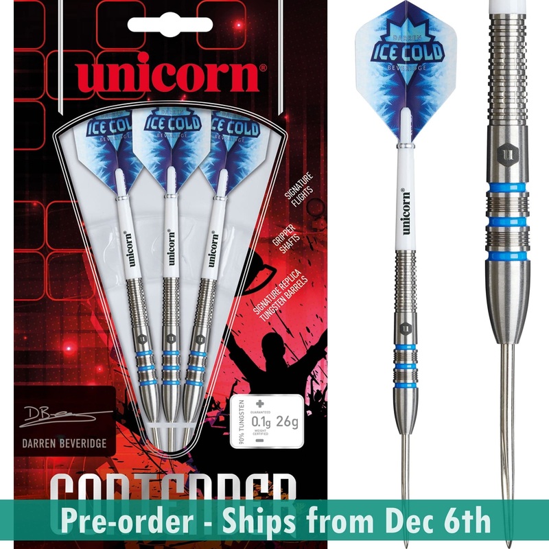 Unicorn Contender Darts – Steel Tip – 90% Tungsten – Darren Beveridge – 26g