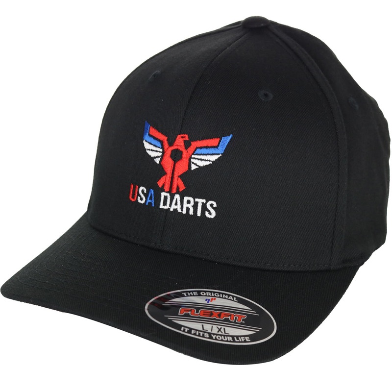 USA Darts Flexfit 6277 Wooly Combed Hat – Black L/XL