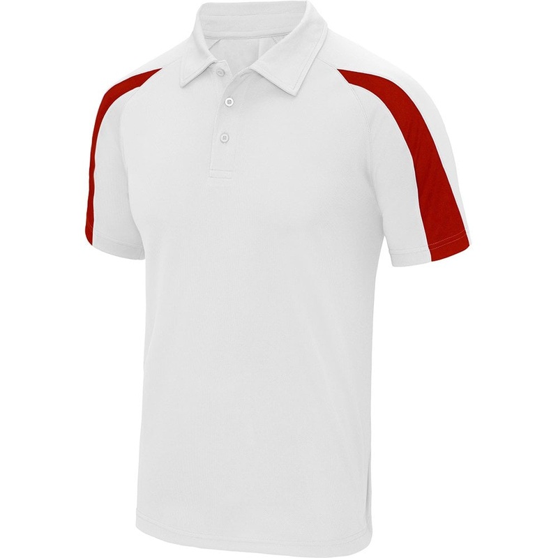 Dart Shirts – Polo Shirt – Just Cool Contrast – White with Red 2XL