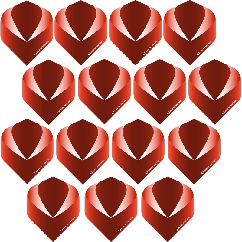 *Darts Corner Logo 100 Dart Flights – No2 – Std – 5 Sets – Red
