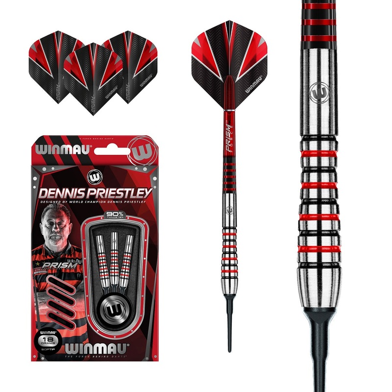 Dennis Priestley Tungsten Soft Tip Darts by Winmau 18 Gram