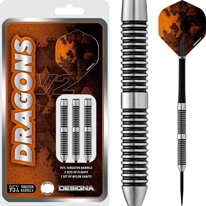 Designa – Dragons 95 V2 M2 Darts – Steel Tip – 95% Tungsten – 22g 24g 26g 22 grams
