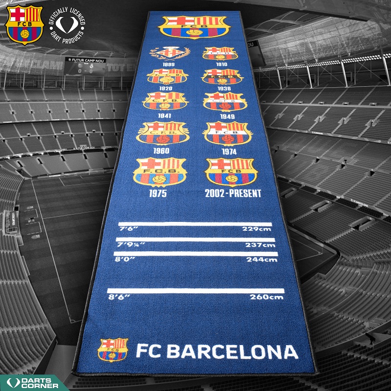 *FC Barcelona – Official Licensed BARA – Carpet Dart Mat – 290cm x 60cm – Retro Crests