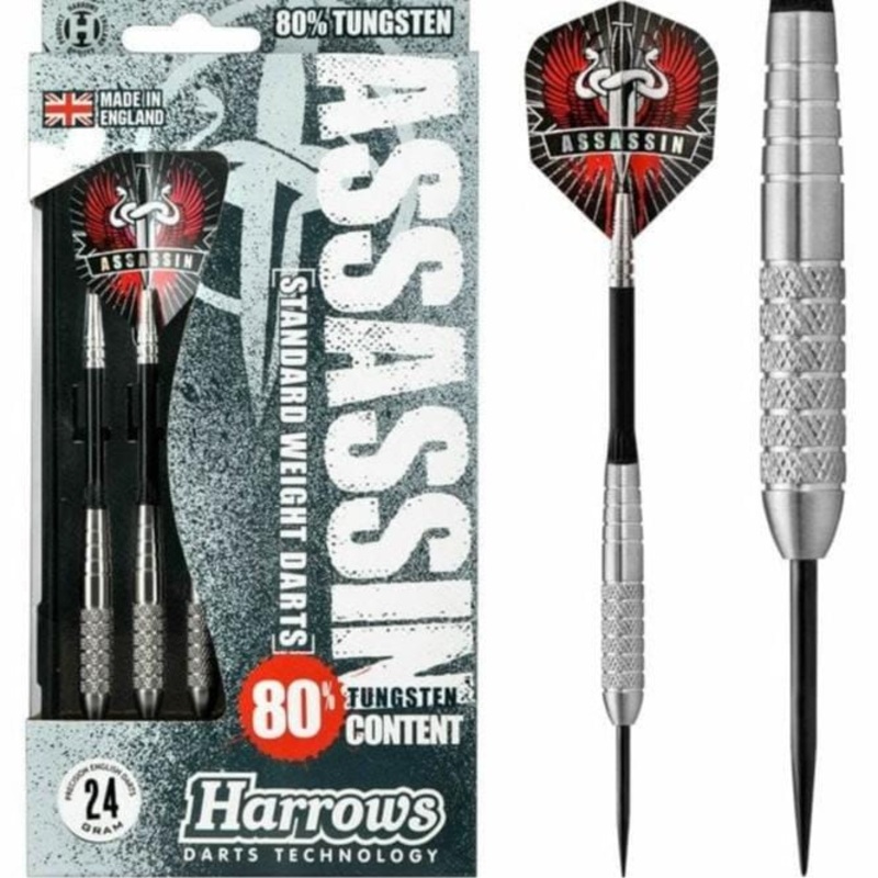 Harrows Assassin Darts – Steel Tip – Std – Knurled – 24g 24g
