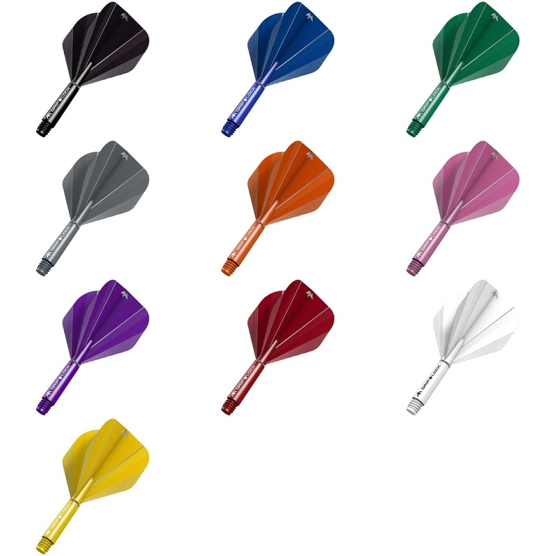 Mission Shade No2 Dart Flights Combo With Griplock Shafts Black Short