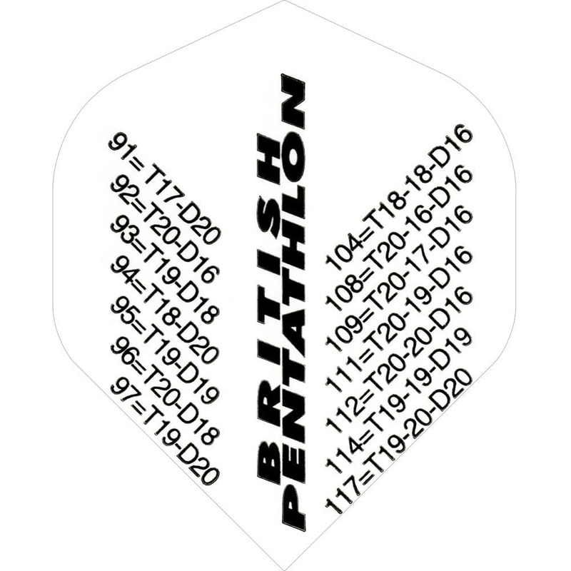 *Pentathlon Dart Flights – Extra Strong – Std – White Checkouts