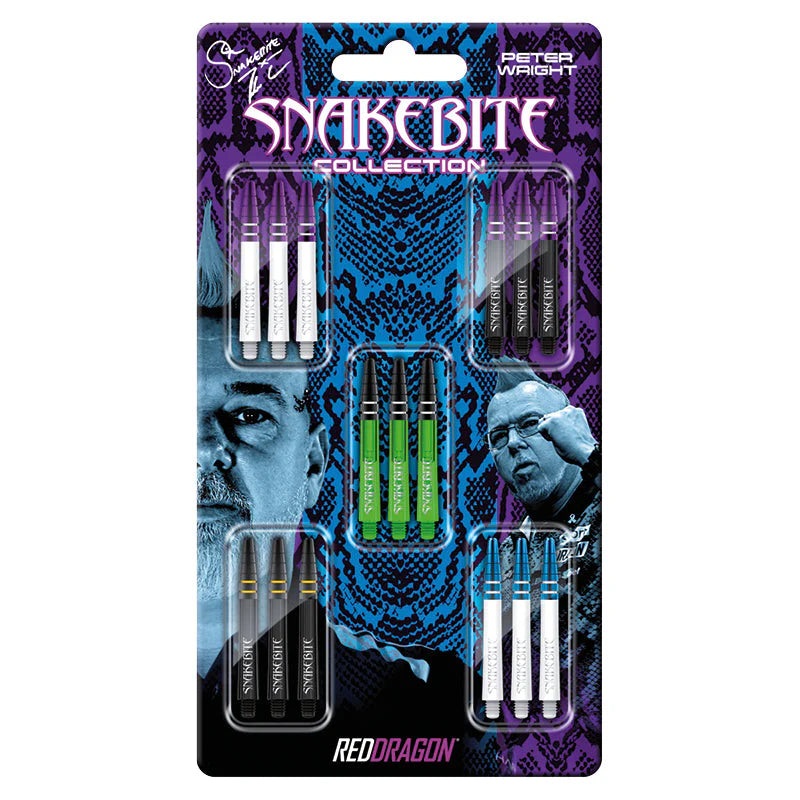 Red Dragon Peter Wright Snakebite Nitro Ionic Shaft Collection Card Polycarbonate Intermediate (39mm in length excluding thread) Variety