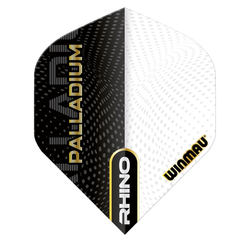 Rhino Extra Thick Palladium Black and White Standard Dart Flights by Winmau