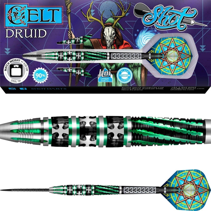 Shot – Celt Druid Darts – Steel Tip – 90% Tungsten – 23g 24g 25g 23 grams