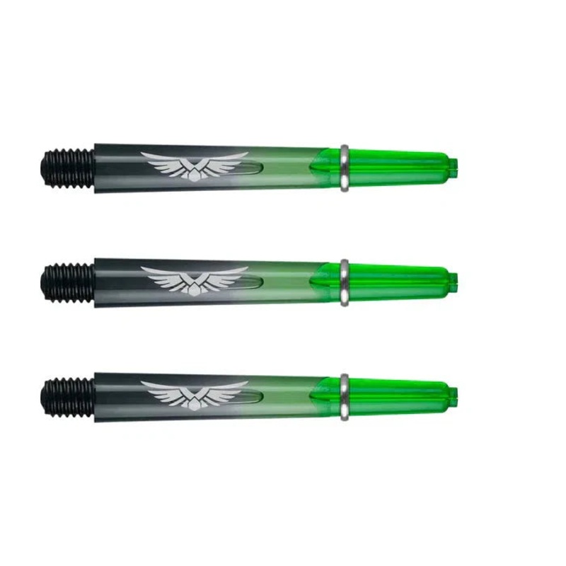 Shot Eagle Claw Dart Shafts – Green/Black – In Between