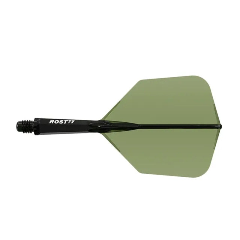 CUESOUL ROST 77 Integrated Dart Shaft & Flight – Big Wing Shape – Long – Transparent Dark Green Transparent Dark Green Long (33mm in length excluding thread) Big Wing