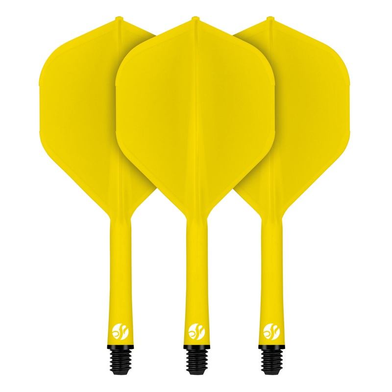 Flight Deck Yellow One Piece Dart Flight and Shaft System by Shot Short