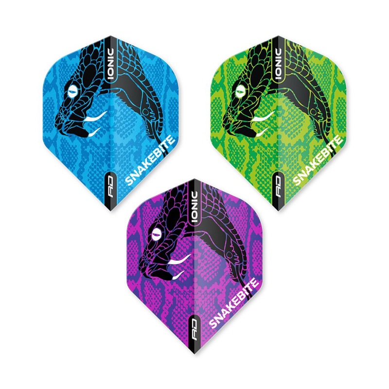 Hardcore Ionic Snakebite Selection Pack 2 – 3 sets Per Pack (9 Dart Flights in total) No2 Standard