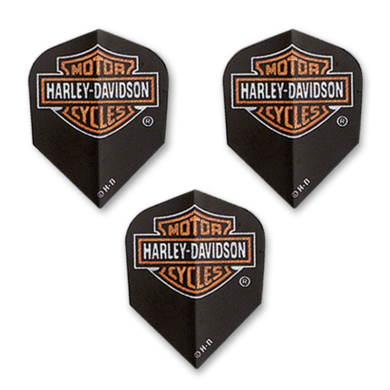 Harley Davidson Black Orange Logo Standard Dart Flights