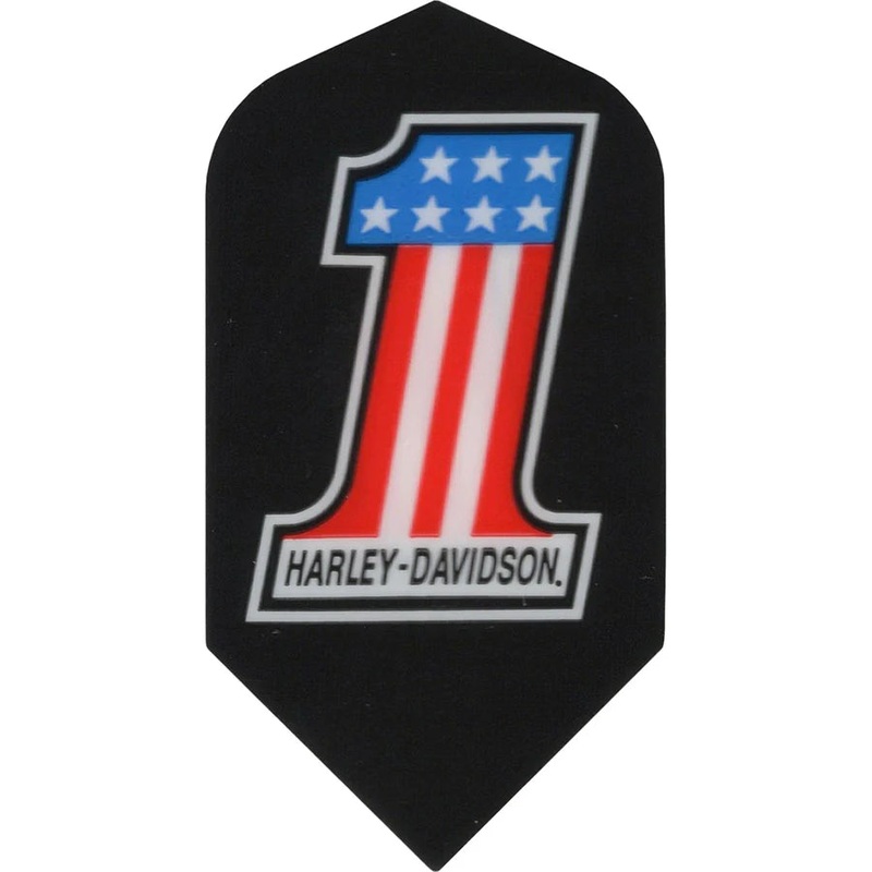 Harley-Davidson Dart Flights – Slim 1 with Flag Slim 100 Micron Polymer