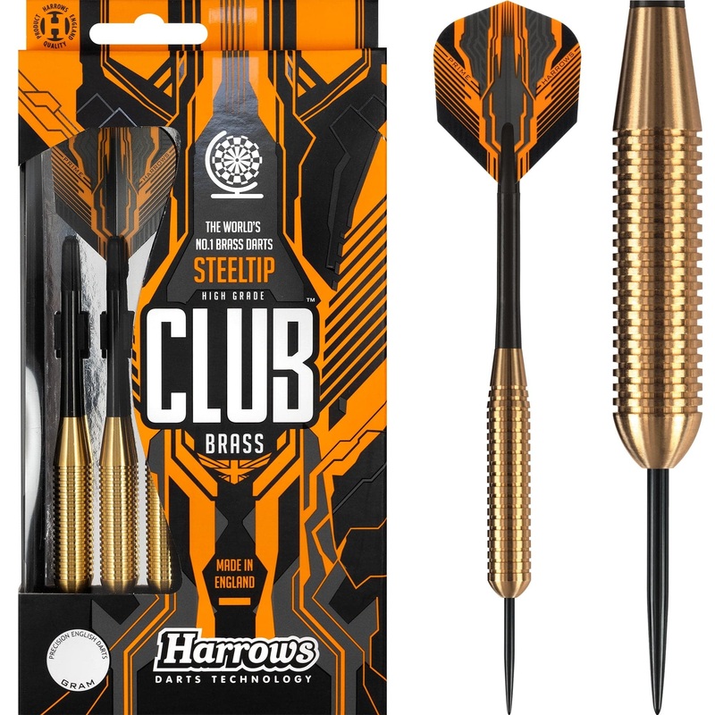 Harrows Club Brass Darts – Steel Tip – Solid Precision Brass – S06 – 22g 22g