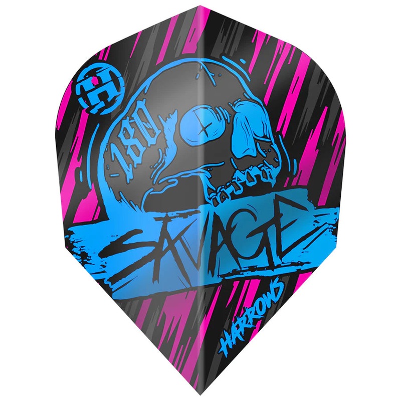 Harrows Savage Aqua/Pink Standard Dart Flights Standard 100 Micron Extra Strong