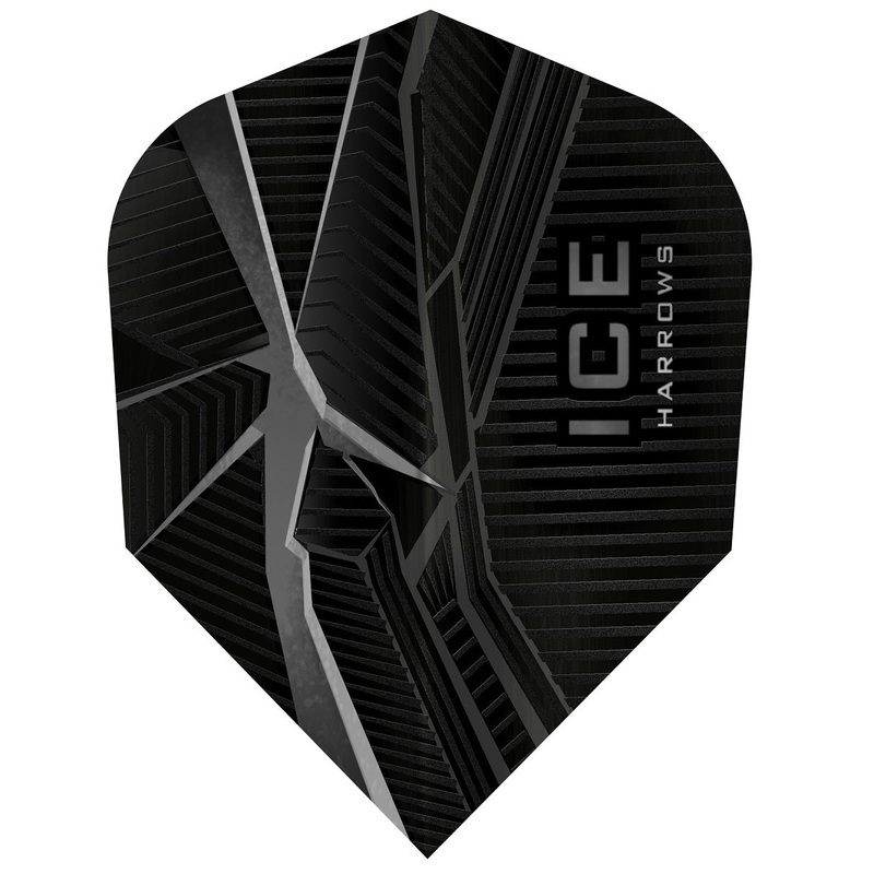 ICE Recut Black Standard Dart Flights By Harrows Black