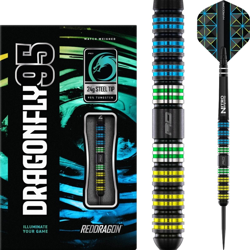 Red Dragon – Dragonfly 95 Darts – Steel Tip – 95% Tungsten – 22g 24g 26g 22 grams
