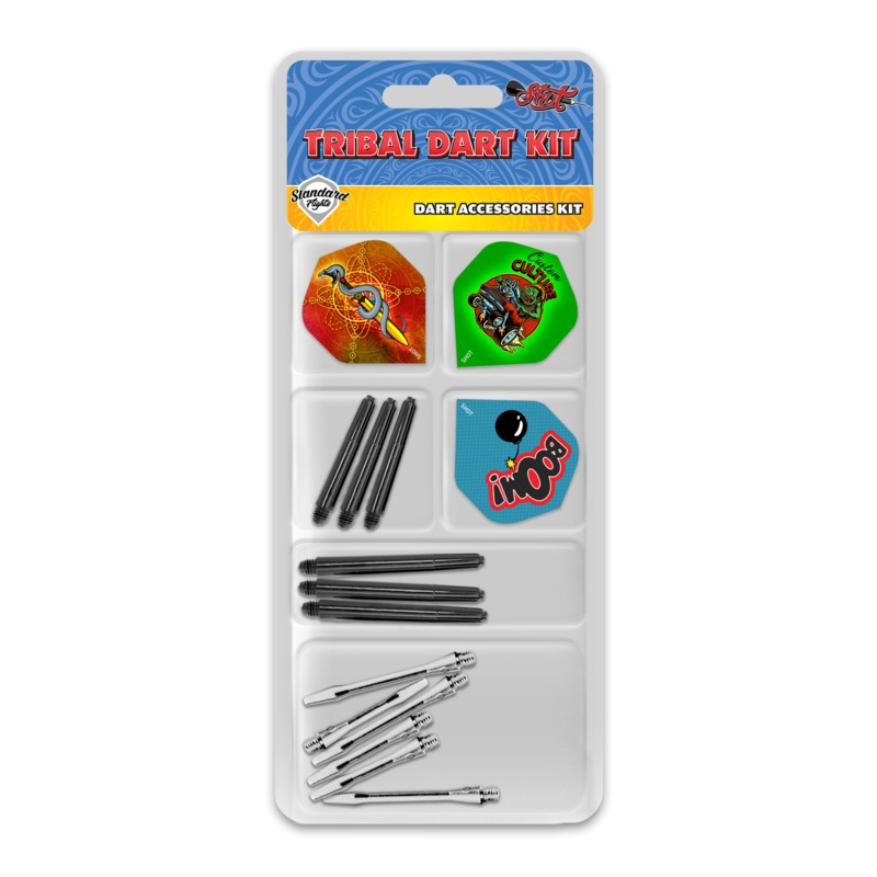 Shot Accessory Pack – Tribal Dart Kit – Flights & Shafts