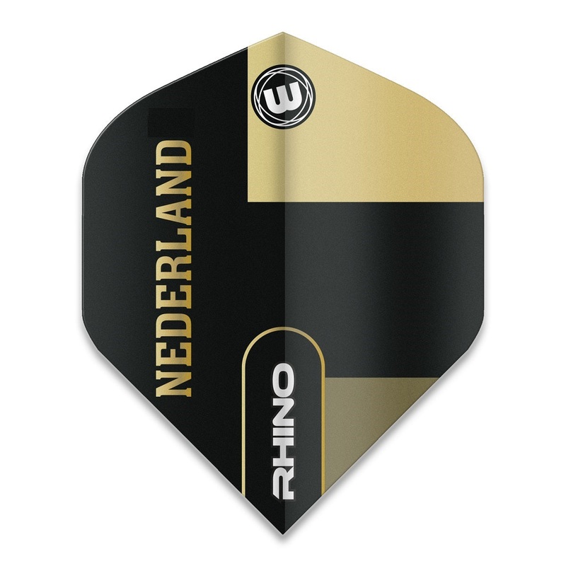 Winmau Rhino Extra Thick Standard Netherland Dart Flights 100 Micron 6905-208 Black / Gold