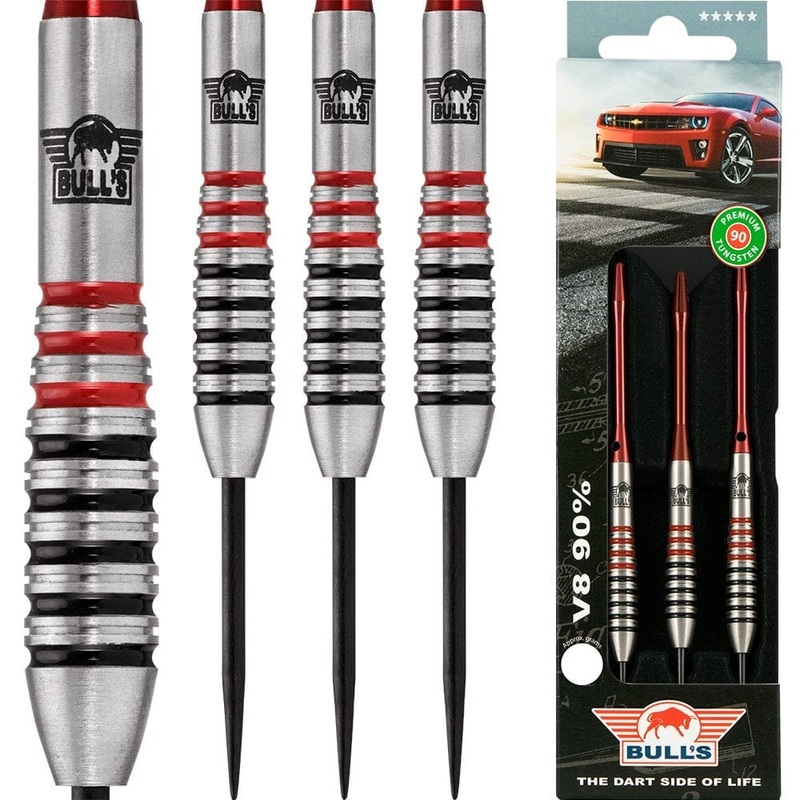 *Bulls V8 Darts – Steel Tip Tungsten – A – Heavy Ringed 22g