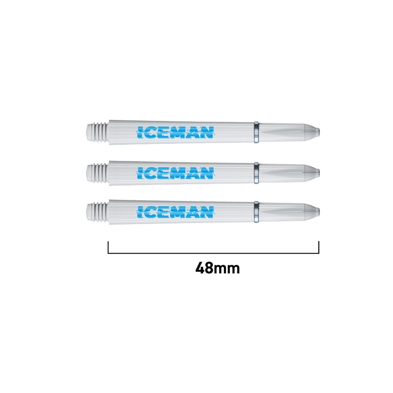 Iceman Signature Nylon Dart Stems by Red Dragon Short White