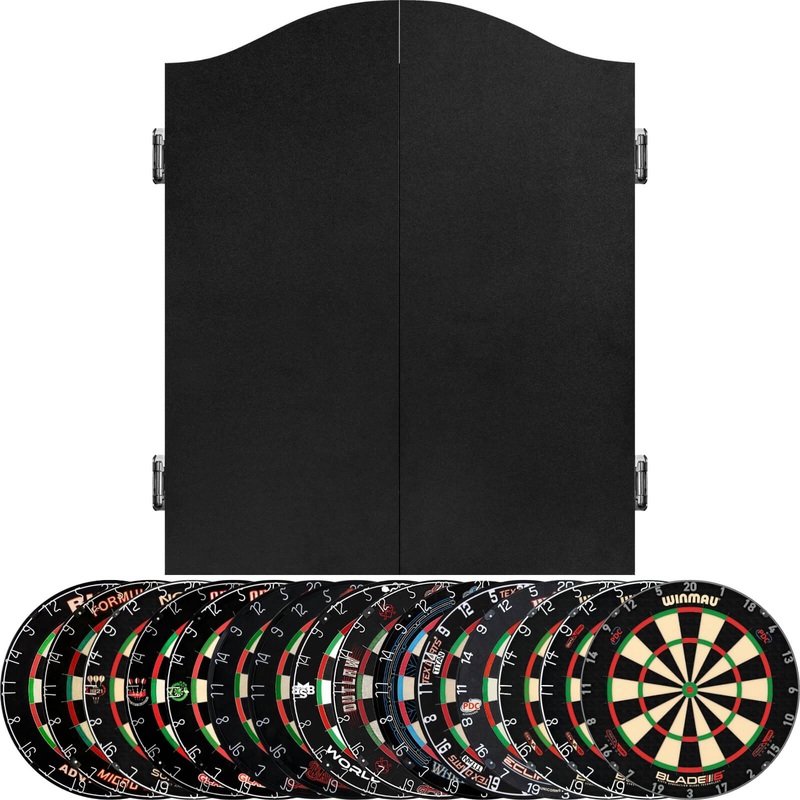 Mission – Black Dartboard Cabinet & Dartboard Bundle – Choose Your Board Bulls NL – Advantage 501