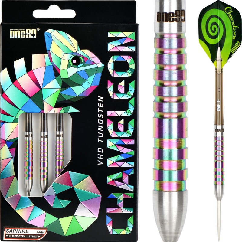 One80 – Chameleon Saphire Darts – Steel Tip – 90% Tungsten – 20g 22g 24g 20 grams
