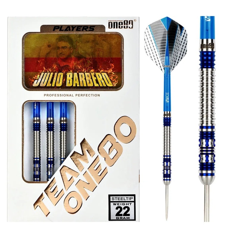 One80 Julio Barbero 90% Tungsten Steel Tip Darts 22 GRAM