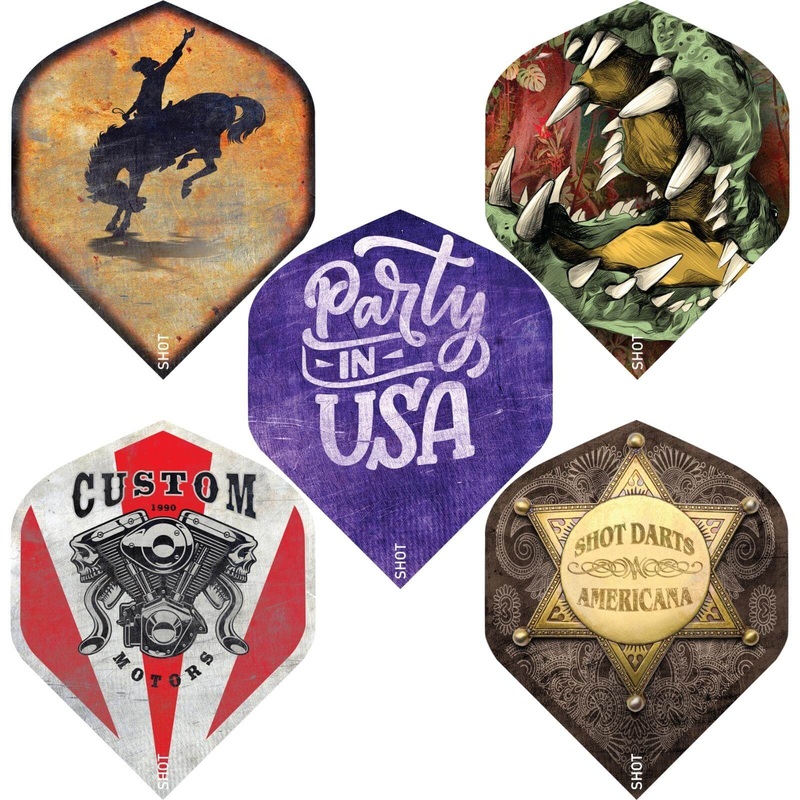 Shot – Americana – Big Wing Dart Flights Bronco