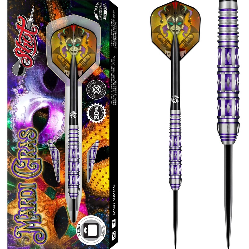 Shot Americana Darts – Steel Tip Tungsten – Mardi Gras 23g