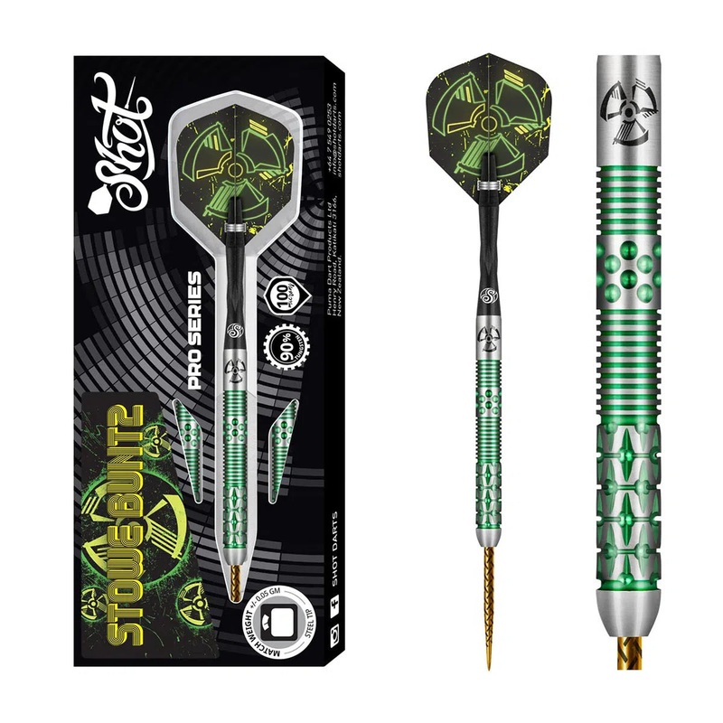 Shot Pro Series Stowe Buntz 2.0 90% Tungsten Steel Tip Darts 23 GRAM