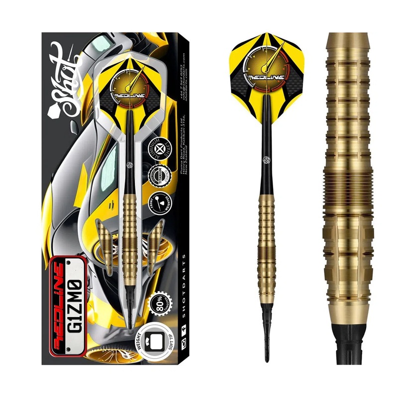 Shot Redline G1ZM0 80% Tungsten Soft Tip Darts 20 GRAM