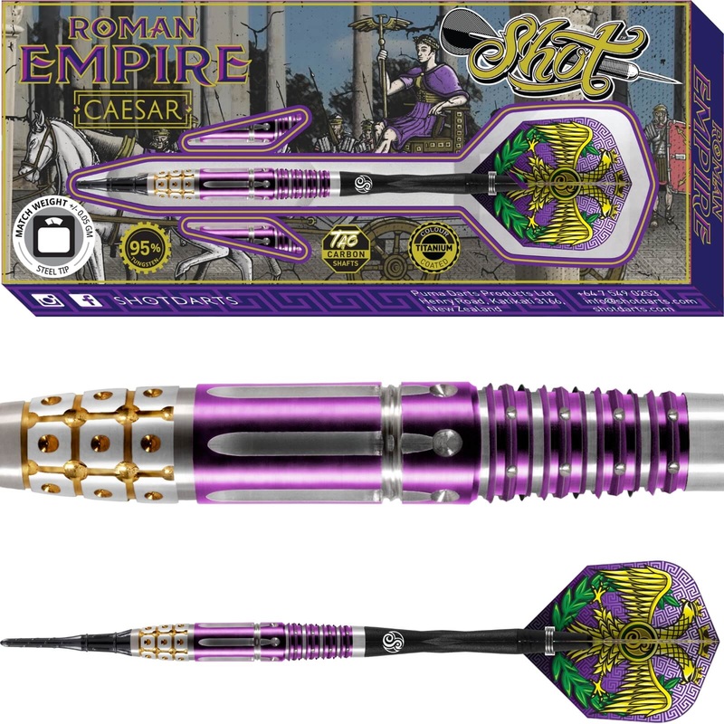 Shot – Roman Empire Caesar Darts – Soft Tip – 95% Tungsten – 18g 20g 18 grams