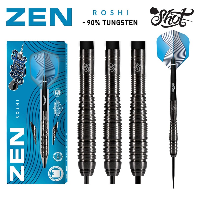 Shot Zen Roshi Steel Tip Dart Set-90% Tungsten-25gm