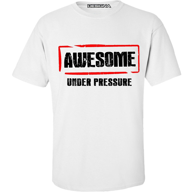T Shirt – Humour Dart T-Shirt – White – Awesome Under Pressure 2XL