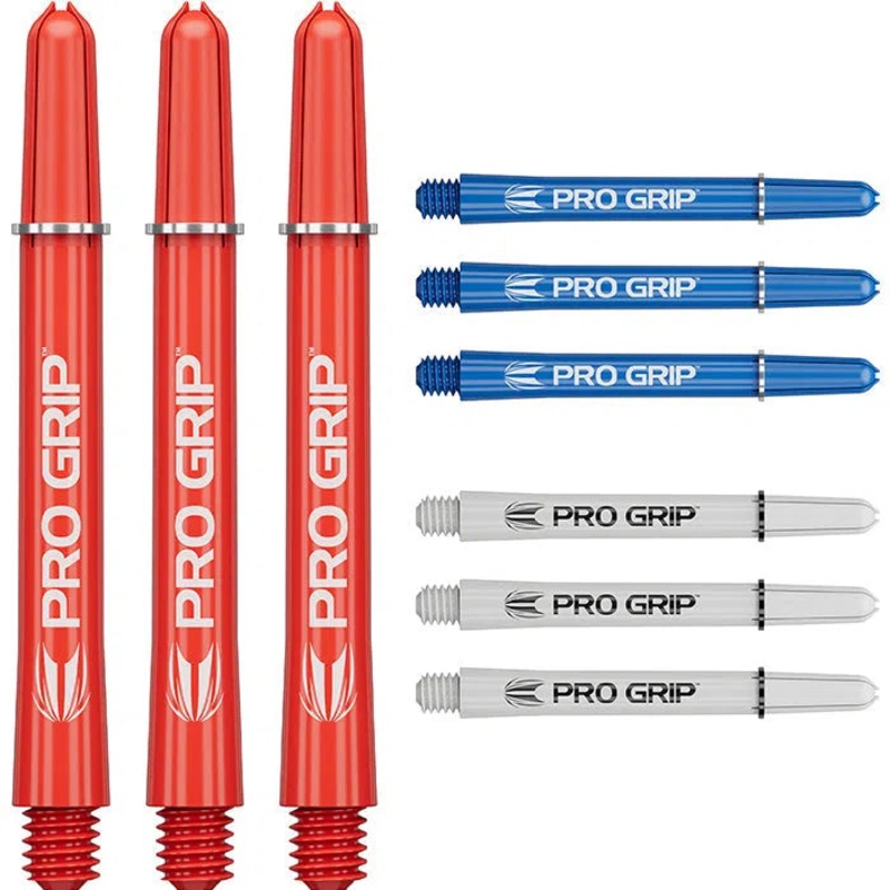 Target Darts Pro Grip Shafts Set – Red, Blue & White x3 Sets Short