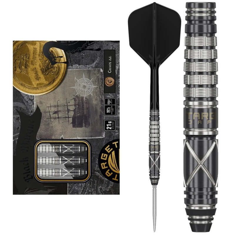 Target Japan Black Marque Chaos 2.0 SP 90% Tungsten Steel Tip Darts 21 GRAM