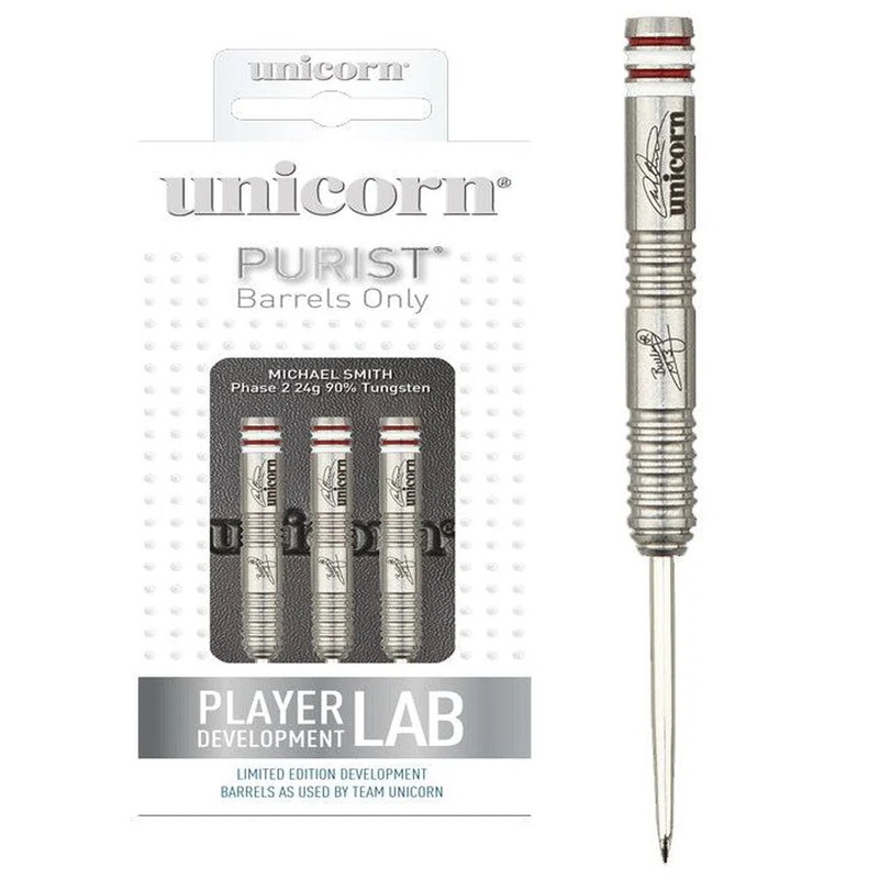 Unicorn Michael Smith Purist Phase 2 90% Tungsten Steel Tip Darts 24 GRAM