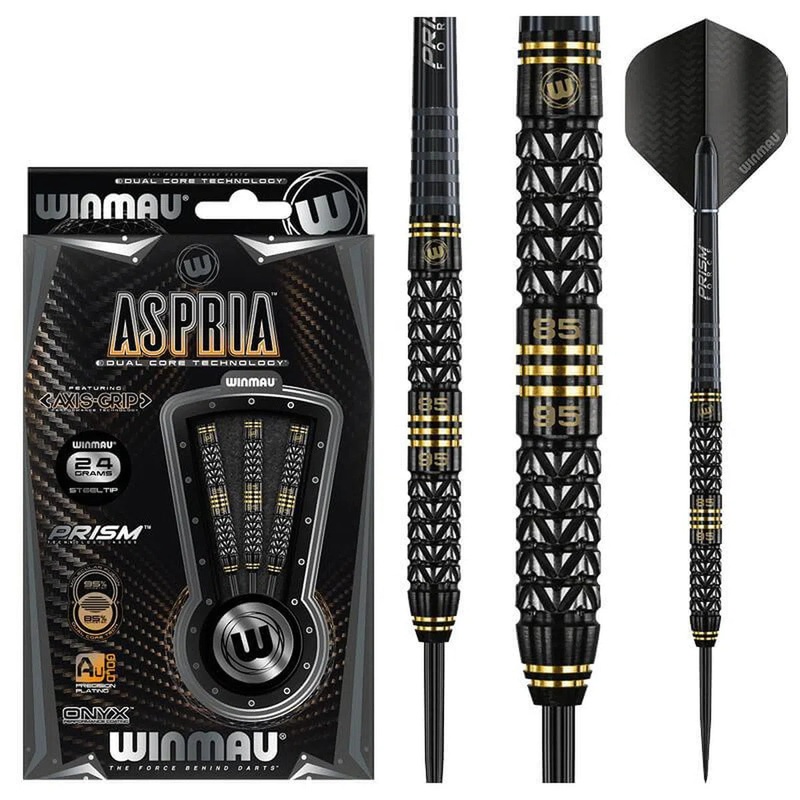 Winmau Aspria 95%/85% Straight Tungsten Dual Core Technology Steel Tip Darts 22 GRAM