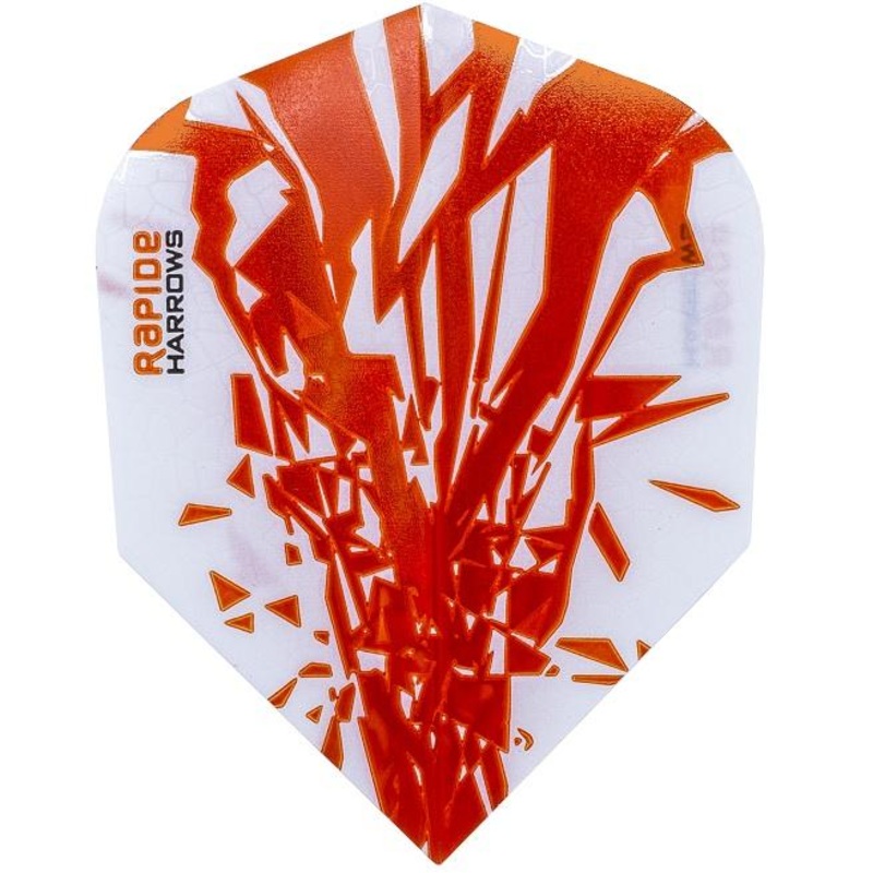 Harrows Rapide Orange on White Dart Flights Orange