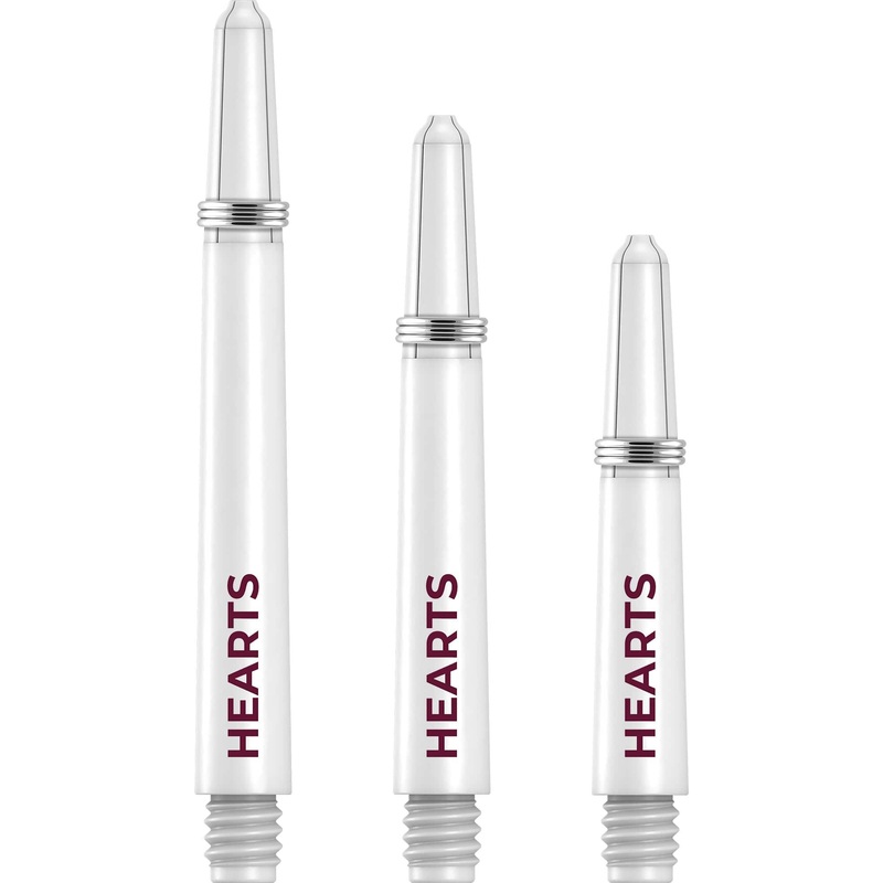 Heart of Midlothian FC – Official Licensed – Hearts – Nylon Stems – Dart Shafts with Springs – White Medium
