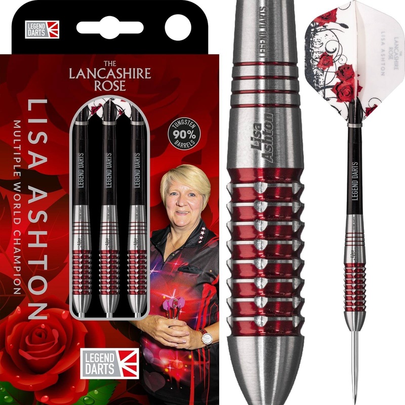 Legend Darts – Lisa Ashton Darts – Steel Tip – 90% Tungsten – 24g 26g 28g 24 grams