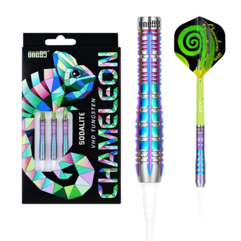 One80 Chameleon Sodalite 19 gram 90% Tungsten Soft Tip Dart Set